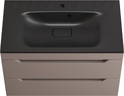 Style Line Тумба с кварцевой раковиной антрацит Остин 80 подвесная тауп темный – фотография-1